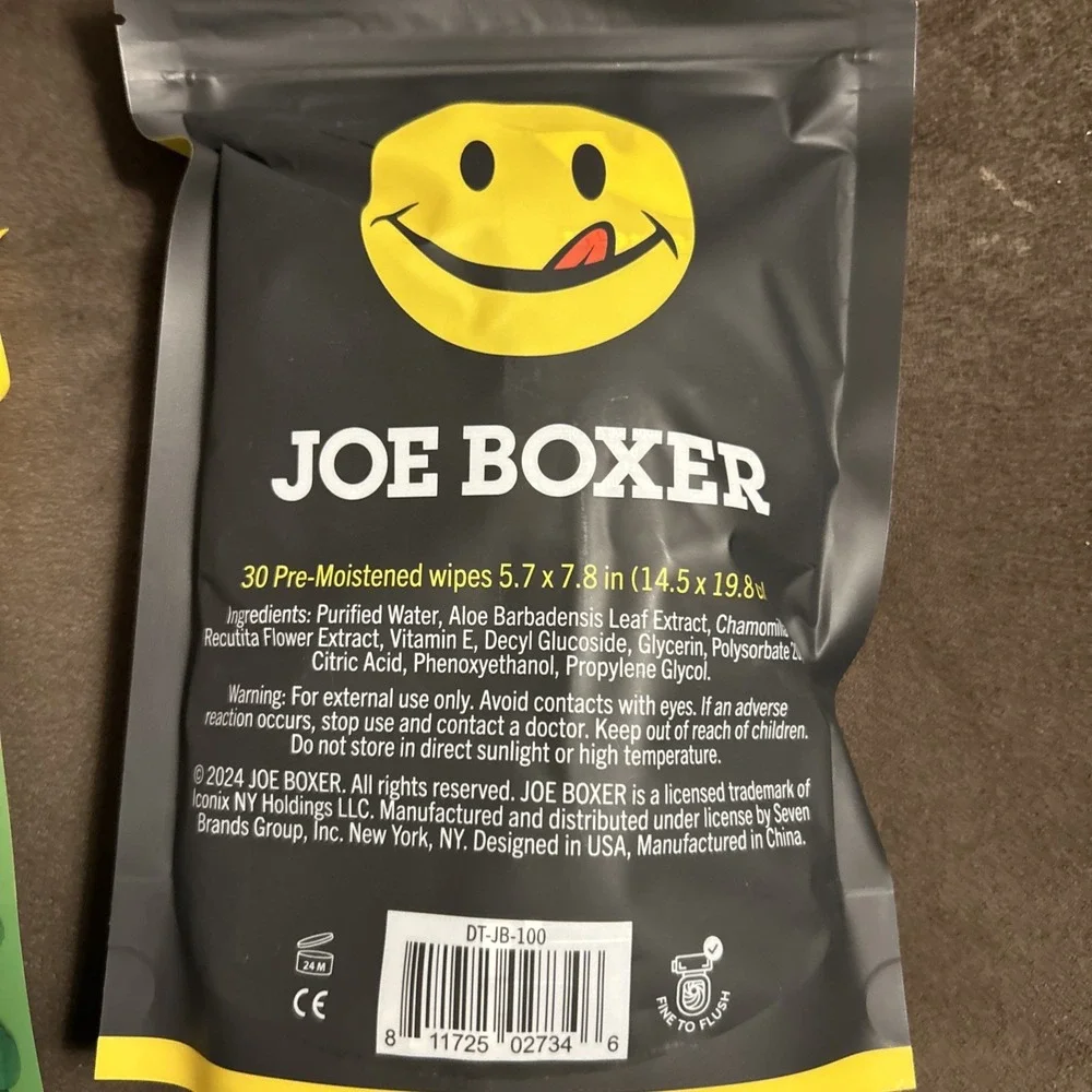 Joe Boxer‎ Lot 1 Face Body Wipes & 1 Flushable Wipes